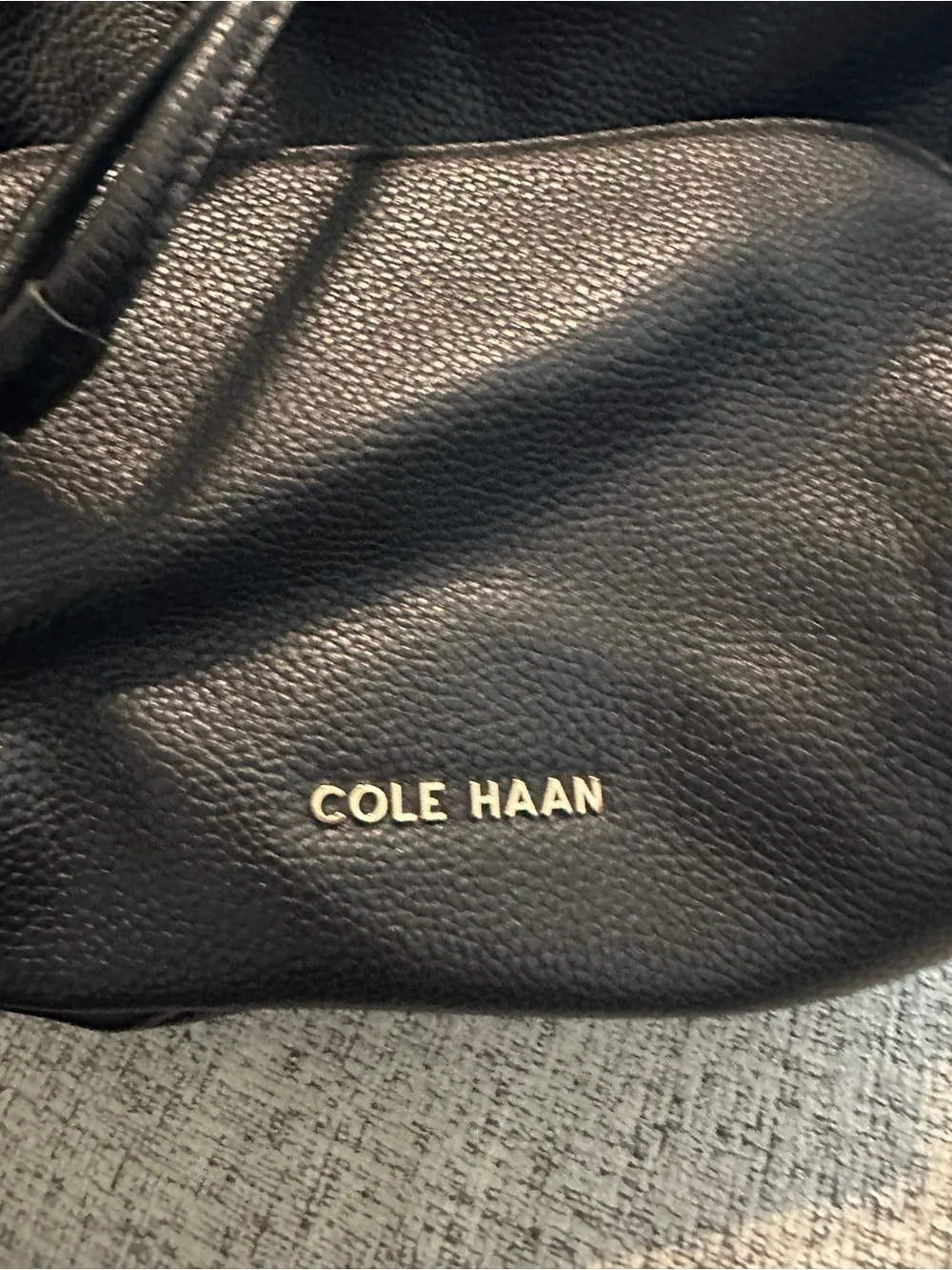 Cole Haan Black Pebbled Leather Backpack